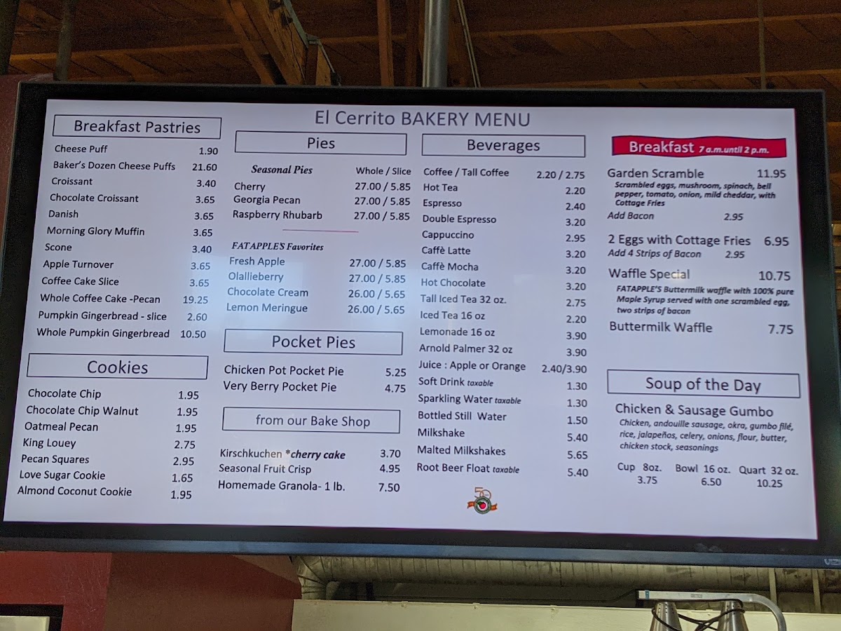 Menu - Fatapple's Restaurant & Bakery | El Cerrito photo 9